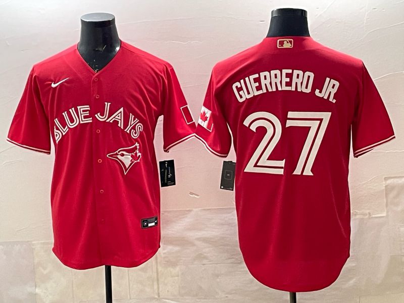 Men 2025 Toronto Blue Jays #27 Guerrero jr Red Game Nike MLB Jersey style 01